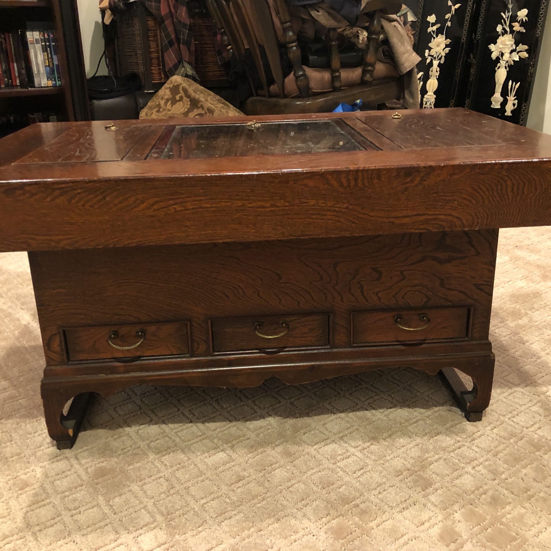 Japanese Kiri Wood Hibachi Table Solid Wood.