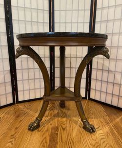 Pair Of Elegant Granite Top Side Tables
