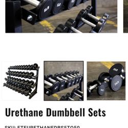 5-50lb Commercial DUMBBELL SET w/Rack