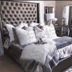 New 6ft Tall Luxury Bed Frames. Different Colors Available. MATTRESS NOT INCLUDED. SAME DAY DELIVERY 🚚 