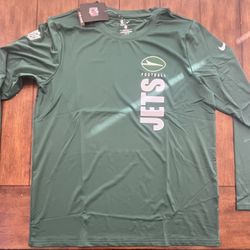 New York Jets Long Sleeve  Dri-Fit  Shirt Large NWT