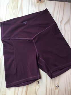 ododos Women’s High-Rise Performance Shorts Deep Plum yoga dance cheerleader