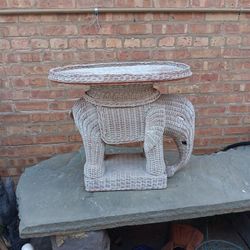 Vintage Wicker Rattan Planter Holder Stand Yard Decor 