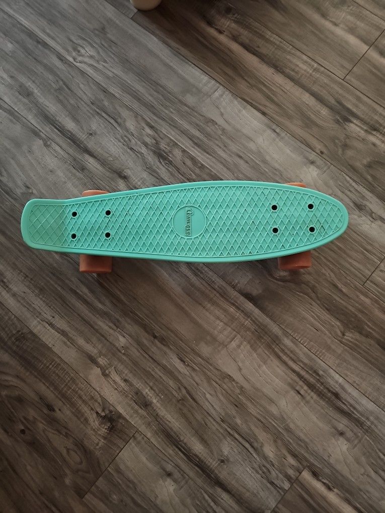 CHICAGO SKATES RETRO PENNY STYLE SKATEBOARD MINI CRUISER TEAL PINK BOARD