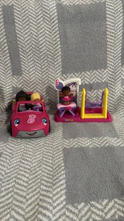 Fisher-Price Little People Barbie Gymnastics Playset & Fisher-Price Little People Barbie Convertible Vehicle