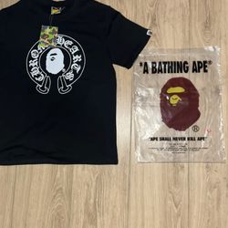 Brand new unopened Adult medium chrome heart bape shirt