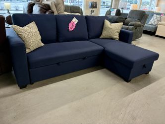 Sleeper Sectional w/ Storage $499 – Navy Reversible 