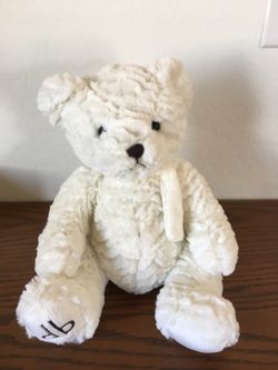 Dennis Basso Faux Fur Plush Stuffed Animal Teddy Bear White