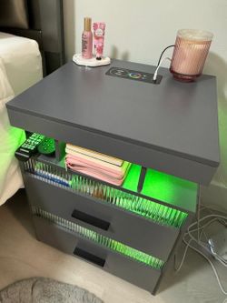 Night stand Grey whit Led