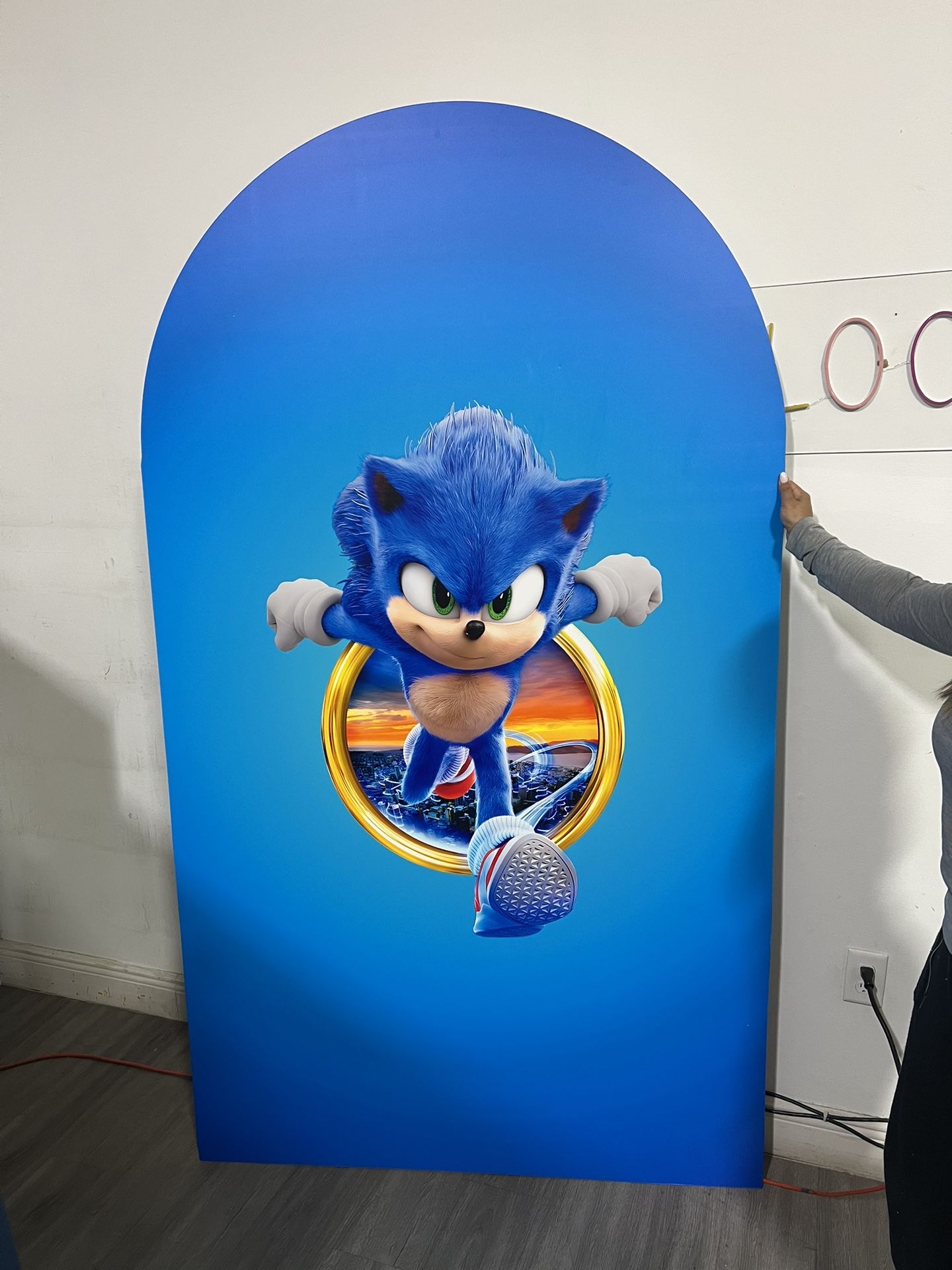 Sonic foam board backdrop 4’ x 7’
