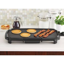 MainstaDishwasher-Safe 20" Black Griddle with Adjustable Temperature Control
