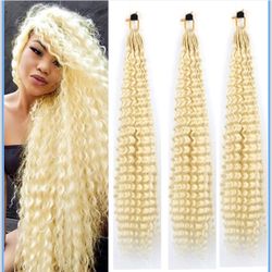 BALINGHAIR Ocean Wave Crochet Hair 24 Inch 3 Packs Deep Wave Crochet Hair for Women Goddess Box Braids Crochet Braids Hair Extension Beige(613#)