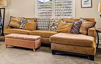 Burnt Orange Sectional Sofa with Chaise