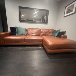Leather Sofa w/ Chaise
