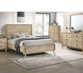4- Pc Bedroom set Dresser,Mirror  Nightstand (1) Queen size bed frame  Not including Mattress and Box Sp