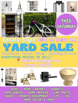 Estate-Style Yard Sale - Bike, Wine Cabinet, Lighting & More - Saturday 6:30 AM