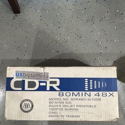 Cd-R 80min Silver Inkjet Printable 100 Pcs 