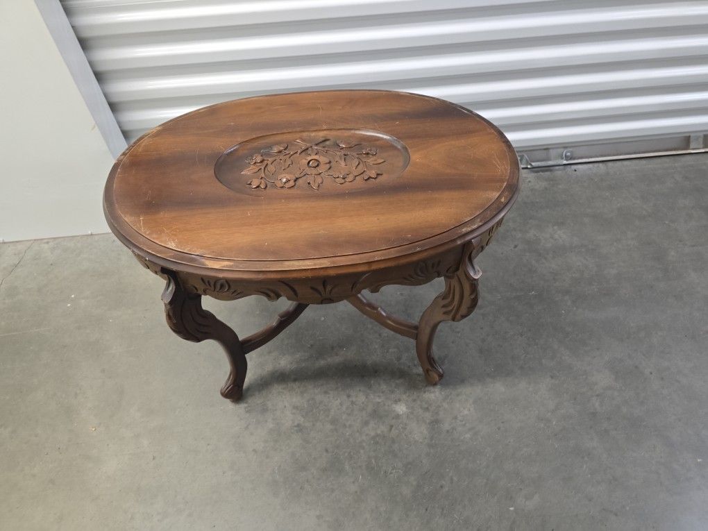 Antique Table,glass Top