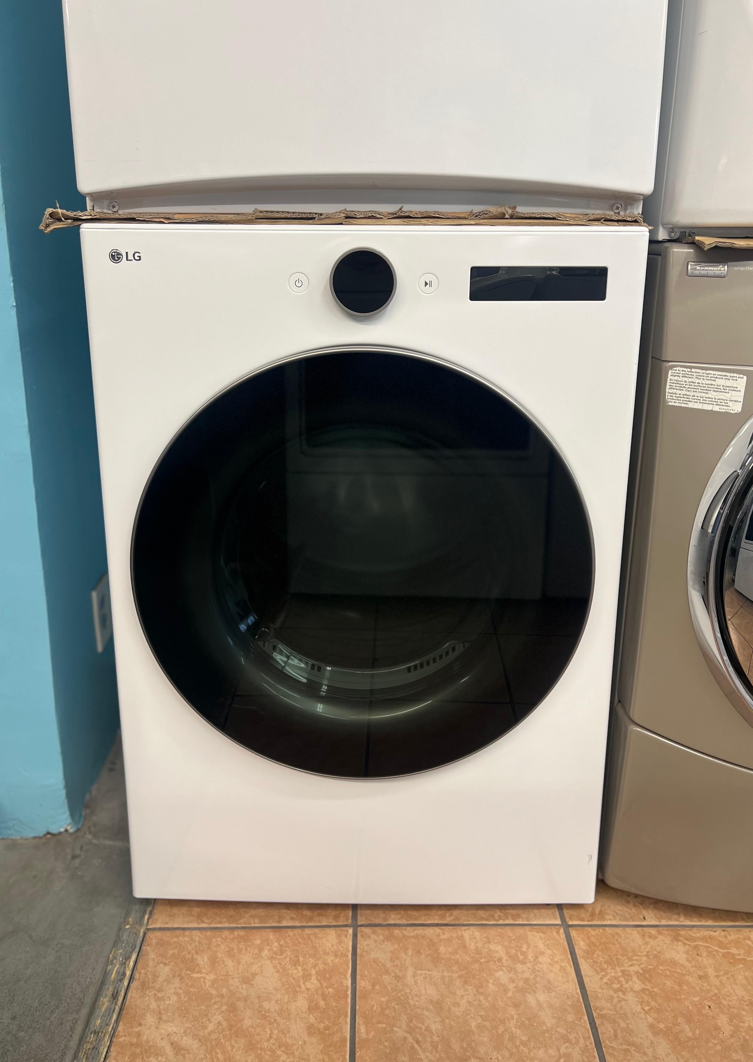 LG 7.4 Cu. Ft. Vented Stackable SMART Gas Dryer in White with TurboSteam and AI Sensor Dry