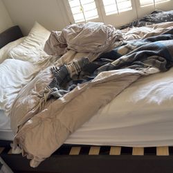 Queen Mattress, Head Board And Frame