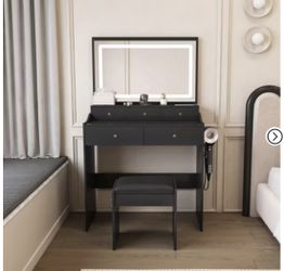 Makeup Vanity Desk with Power Outlet - New In Box