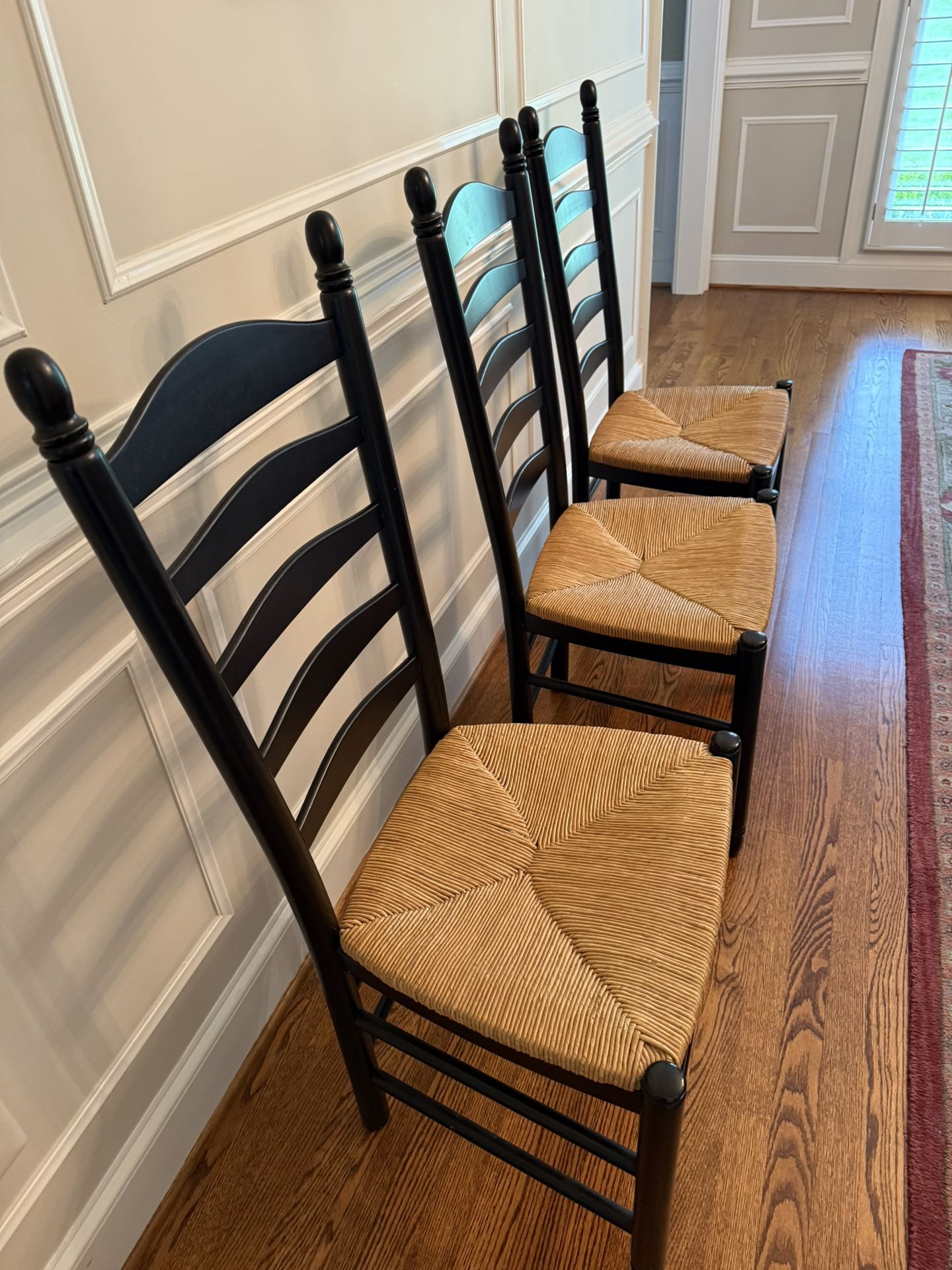 Set of 3 Pottery Barn Ladderback Dining Chairs