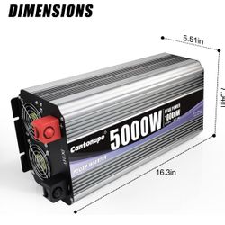 Cantonape 5000W Power Inverter 24V to 110V/120V DC to AC with LCD Display