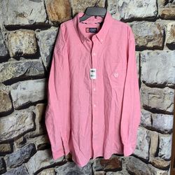 NWT Chaps Pink Button Shirt Men XL