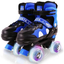 Roller Skates for Girls Boys and Kids, Adjustable Toddler Roller Skates with Light up Wheels,Full Protection for Children's Indoor and Outdoor Play