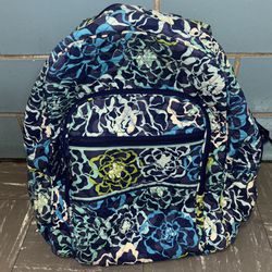 used Women's Vera Bradley Back Pack Book Bag College Chic Cool 