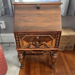 Antique Solid Wood Secretary Desk/Accent Table