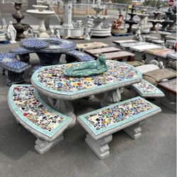Patio Concrete Table Set 