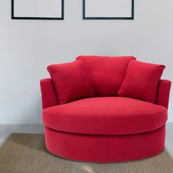 Modern Akili Swivel Accent Chair Barrel Chair for Hotel Bedroom Leisure Chair