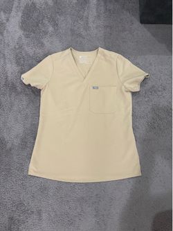 Small FIGS Tan Scrub Top