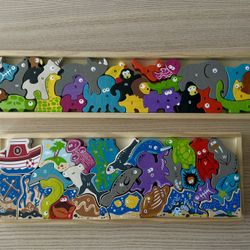 Set Of Two Wooden A To Z Puzzles For Toddlers Kids Toys