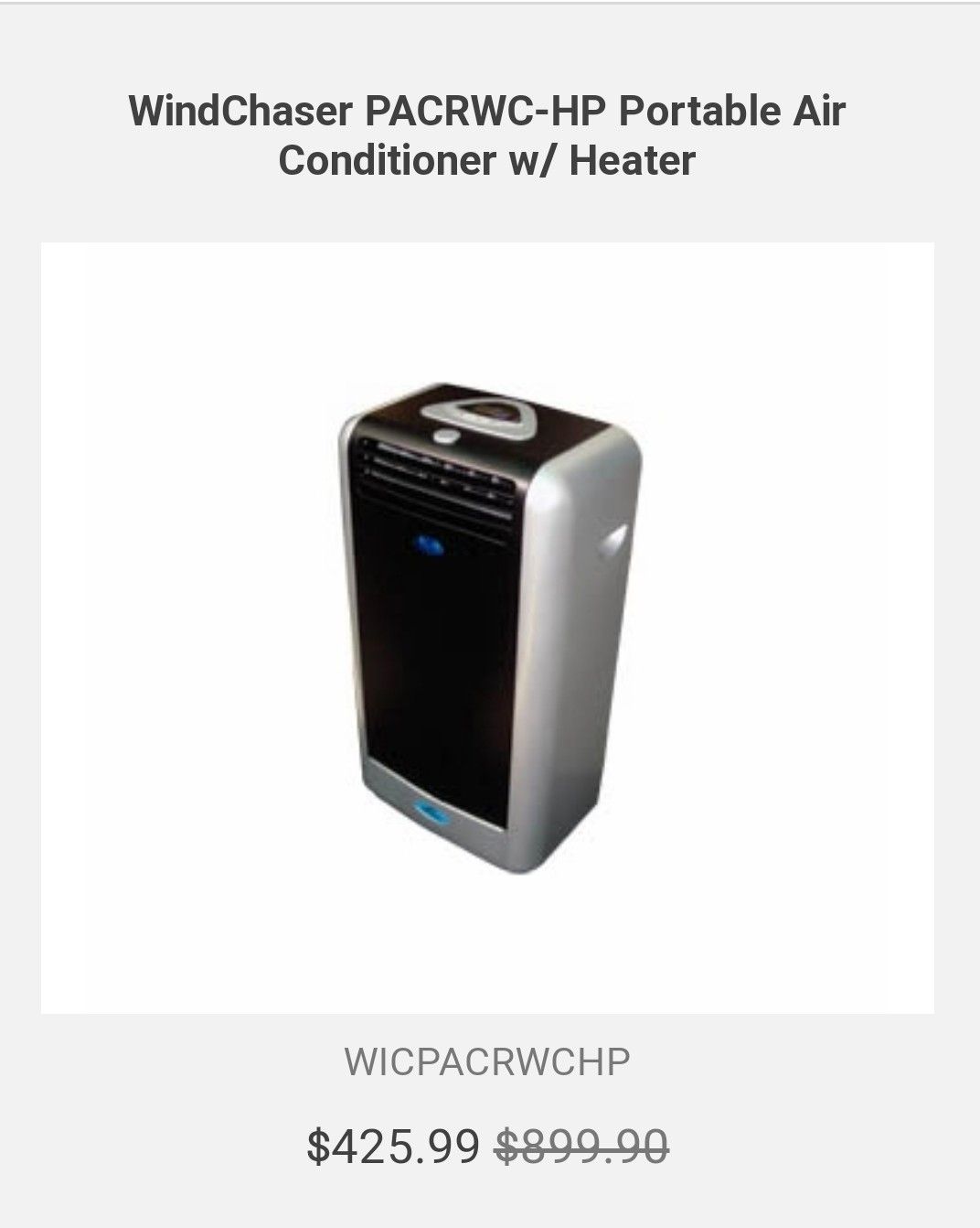 WindChaser PACRWCHP Portable Air Conditioner w/ Heater for Sale in
