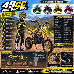 49cc mini dirt bike for kids pit bike new new