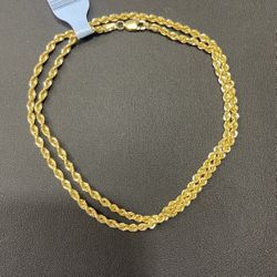 14kt Hollow Rope Chain 