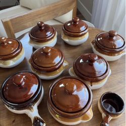 Taiwan Covered Stoneware Soup Bowls 