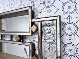Vintage Geometric Mirror Wall Art – Hollywood Regency / Mid-Century Modern Style