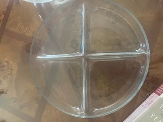 Round Glass Divided Serving Tray