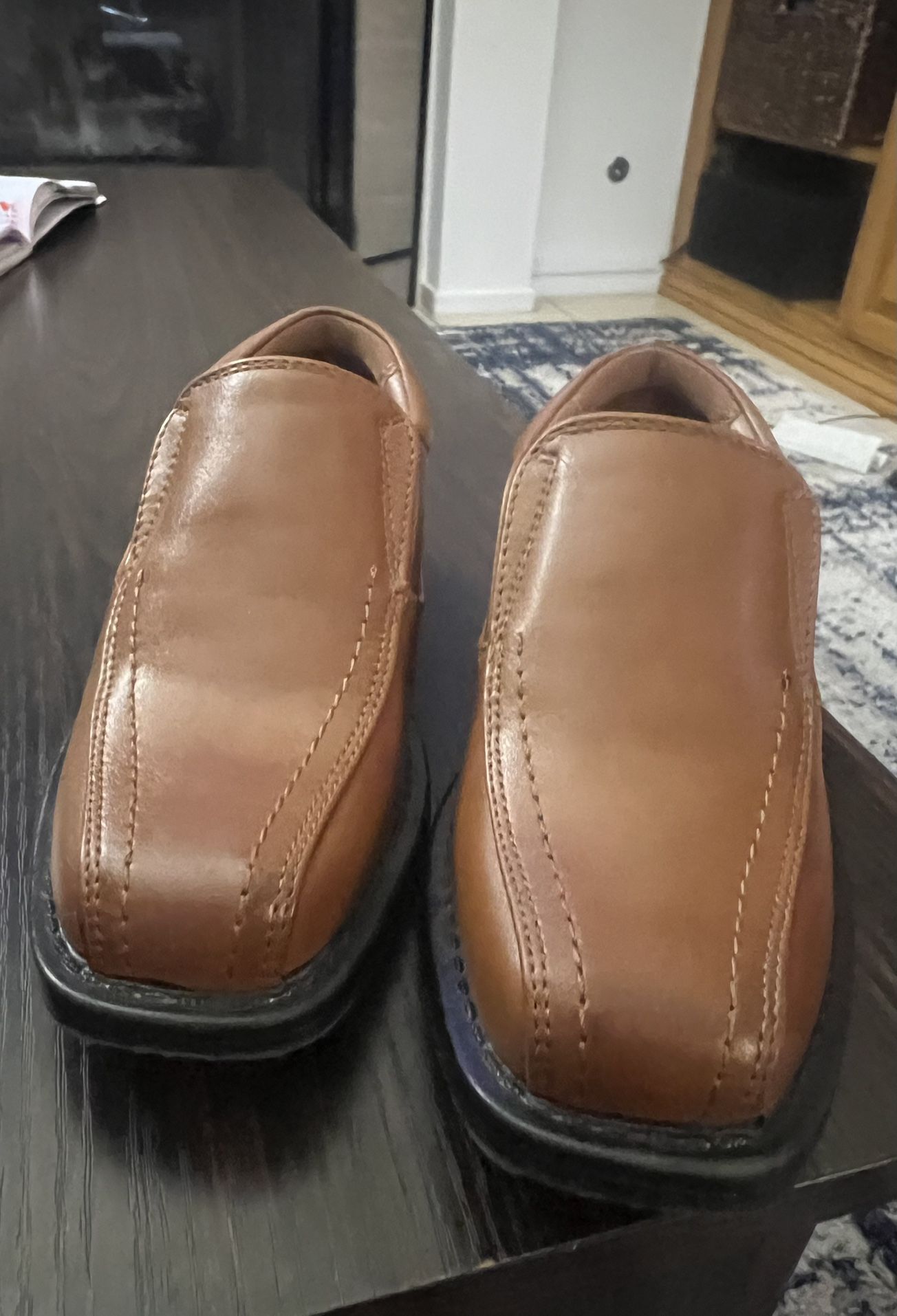 Boys Slip On Brown Loafers