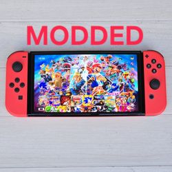 Nintendo Switch OLED RED MARIO WITH 200+ GAMES PRE-INSTALLED