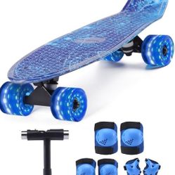 Kids Skateboard Sets for Beginners with Protective Gear and Skate Tool