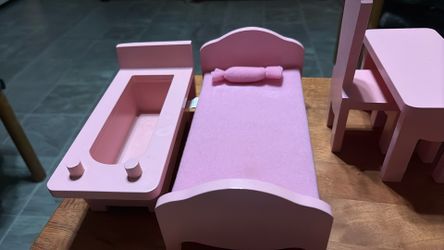 13 Pc  Of Wood Doll House Furniture 