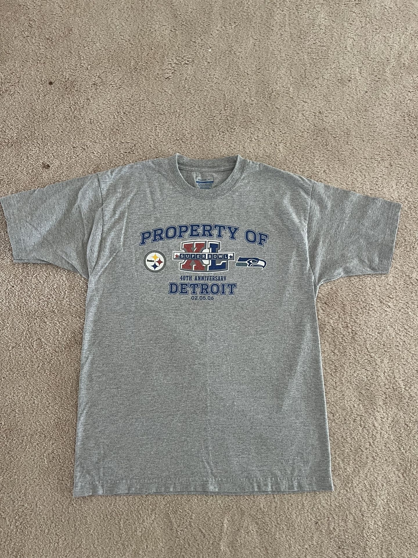 2006 Super Bowl Steelers vs Seahawks Reebok T Shirt Men’s Size Medium