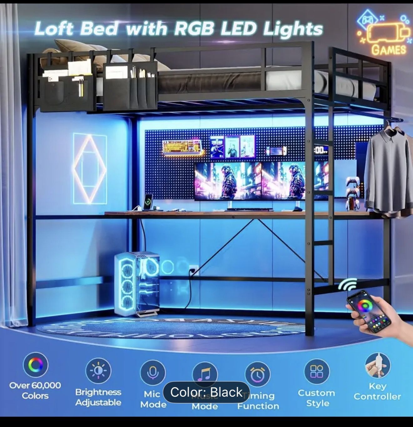 Loft Bed Comes With Long Desk