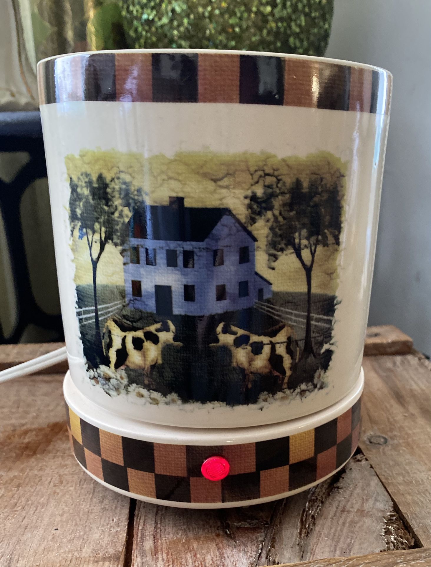 Electric Candle Warmer Cows Farmhouse Ceramic