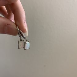Opal Silver Earrings 