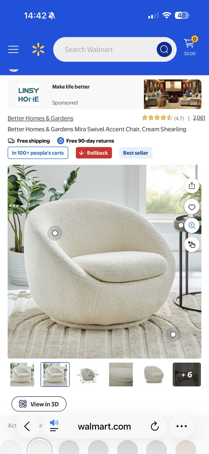 Two Cream Sherpa Chairs